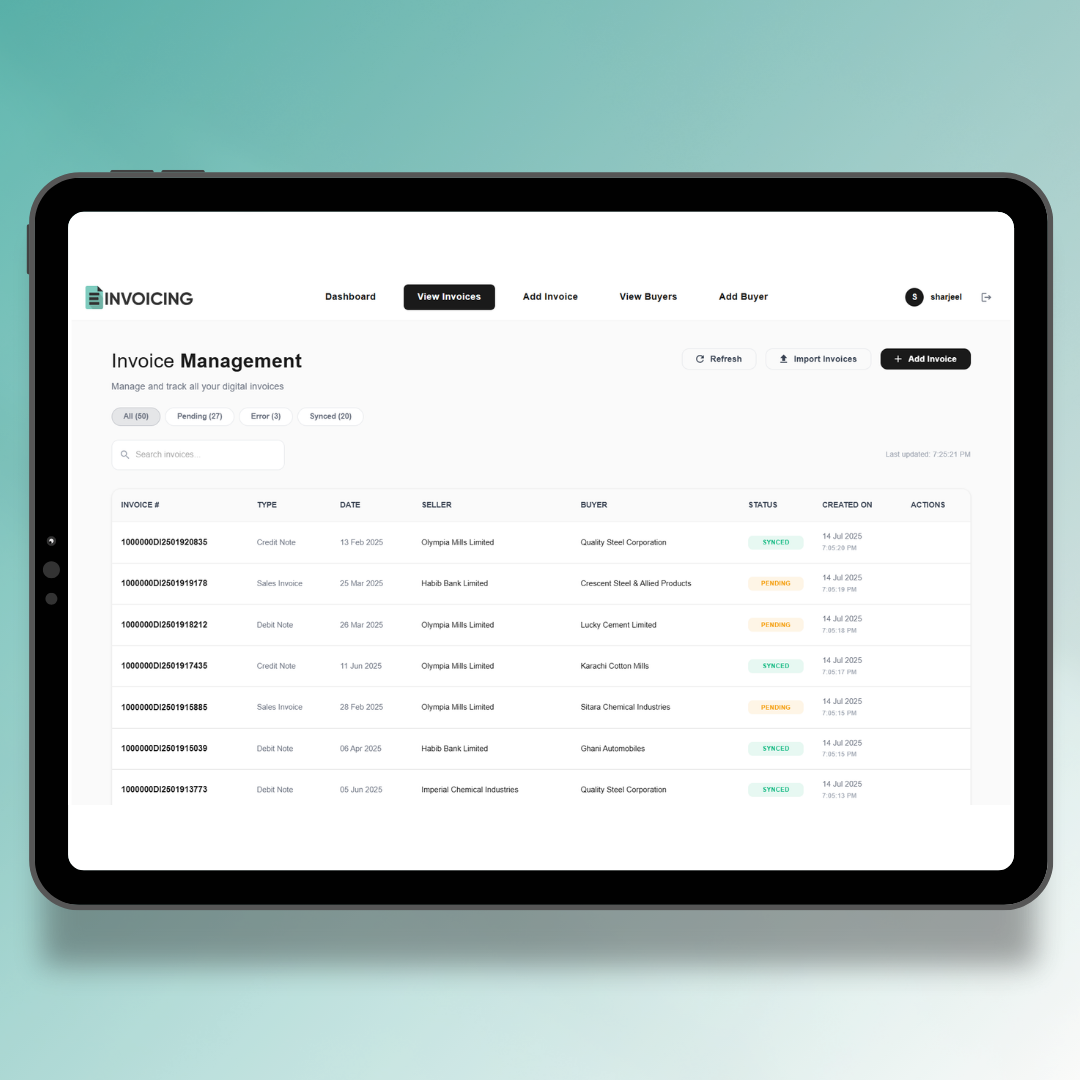 Invoice management